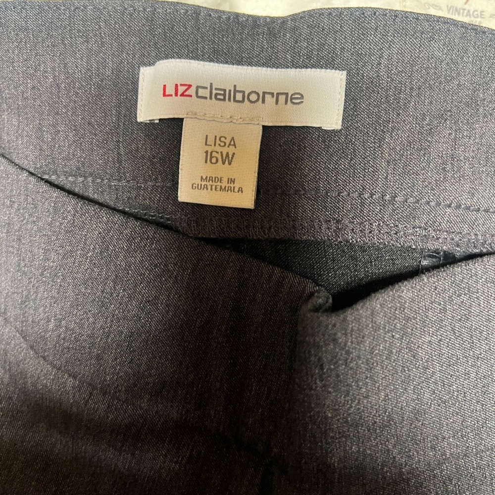 Liz Claiborne Women's Straight Leg Pants in Charcoal Gray